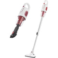 Aspirateur balai, coloris blanc et gris, avec la collecte de la poussiere