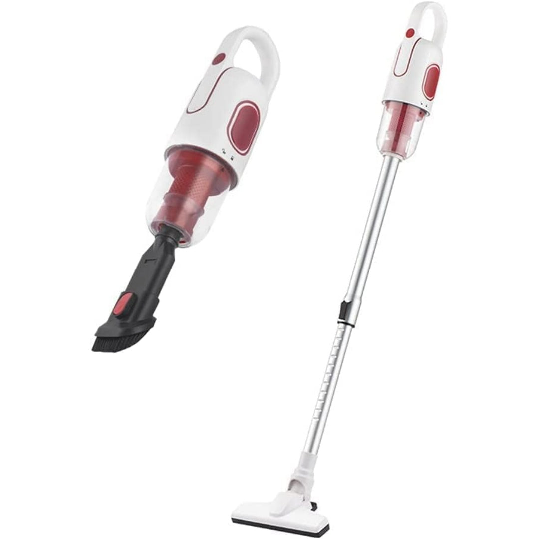 Aspirateur balai, coloris blanc et gris, avec la collecte de la poussiere