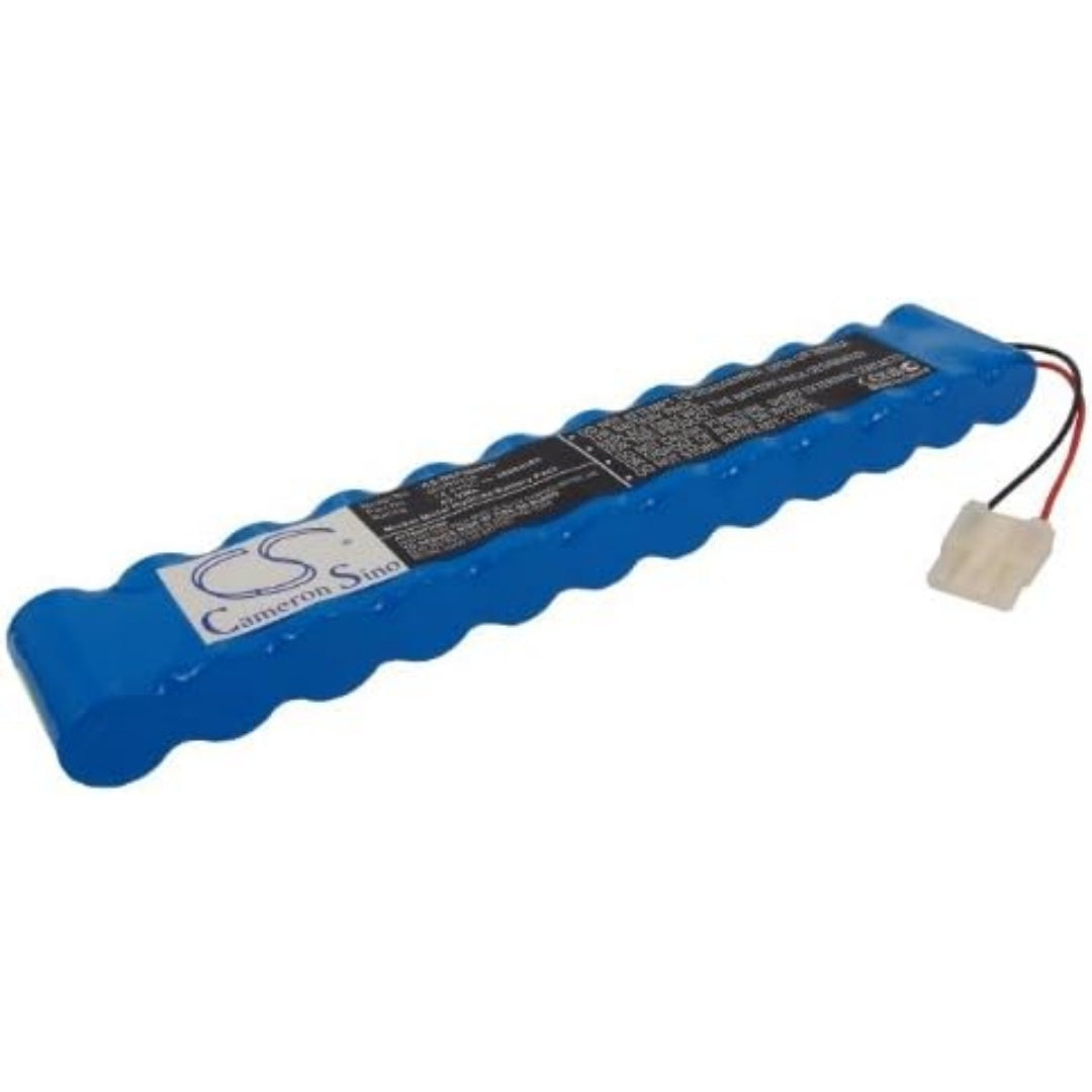 Bloc batterie rechargeable avec une tension annoncee de 14.4 V, coloris bleu et gris