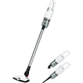 Cet aspirateur au format balai associe l'entretien des tapis et une alimentation rechargeable